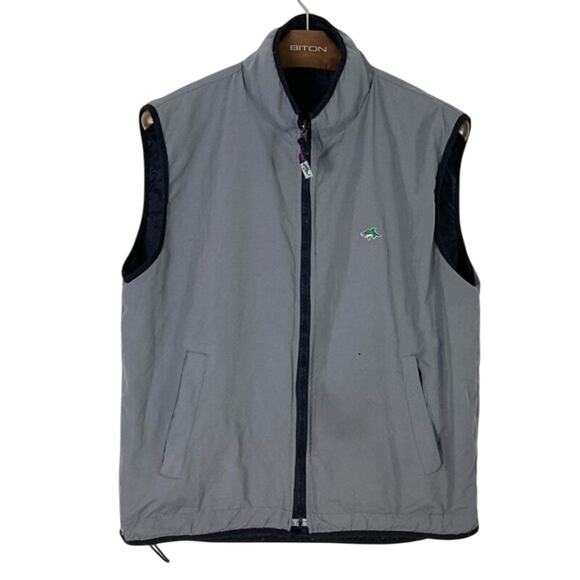 LE SHARK Vest Jacket L Reversible 2-IN-1 Windbreaker Waterproof Logo Black Grey - Picture 3 of 12